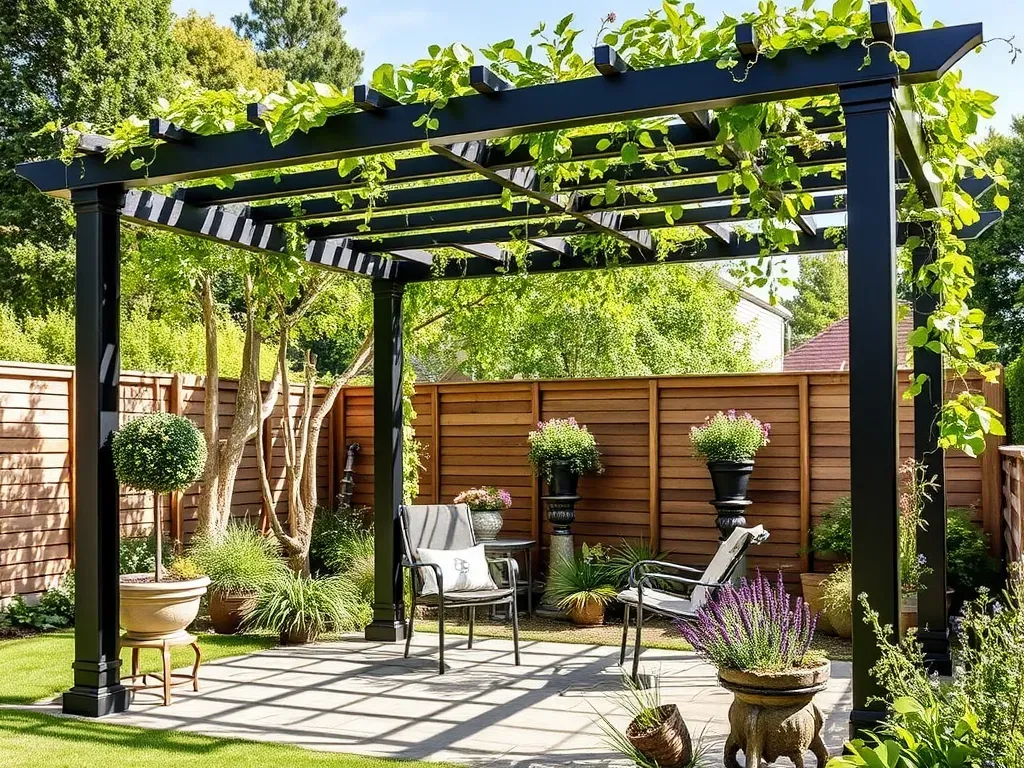 pergola do dużego ogrodu